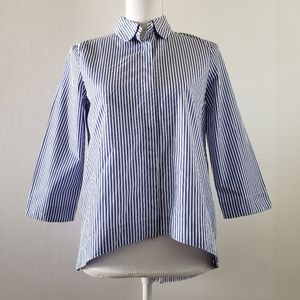 Zara Button Down Shirt Striped Blue XS